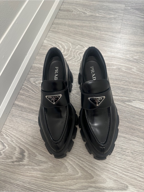 Prada Shoes - Prada women’s platform Black Leather Lug Sole Loafers
